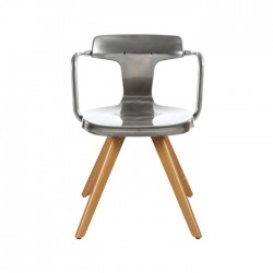 Tolix T14 Chair Wooden Legs Varnished