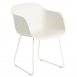 Muuto Fiber Arm Chair Sled · Natural Hvid/Hvid